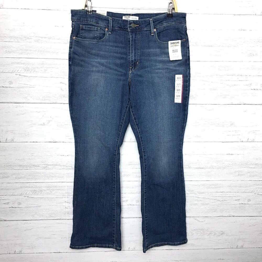 NEW Levi's Signature Jeans Women's Mid Rise Boot Cut Stretch size 12s length 30"